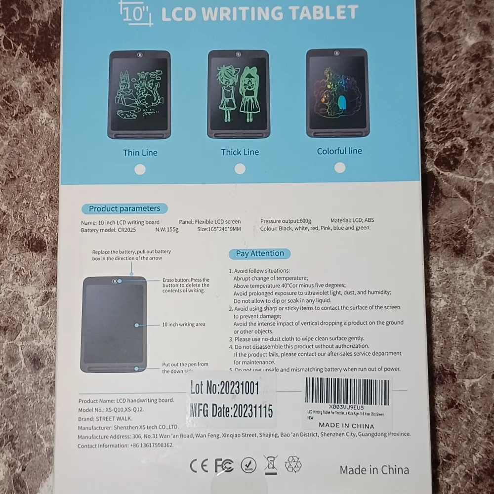 Black Digital LCD Writing Tablet for Creative Note-Taking